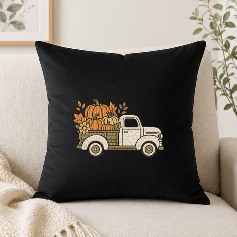 Fall Pumpkin Truck Embroidery Design – Vintage Pickup Truck with Pumpkins Machine Embroidery File, Autumn Harvest Design Embroidery/Applique DESIGNS PatternFeed8 