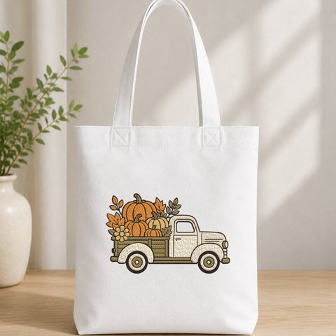 Fall Pumpkin Truck Embroidery Design – Vintage Pickup Truck with Pumpkins Machine Embroidery File, Autumn Harvest Design Embroidery/Applique DESIGNS PatternFeed8 