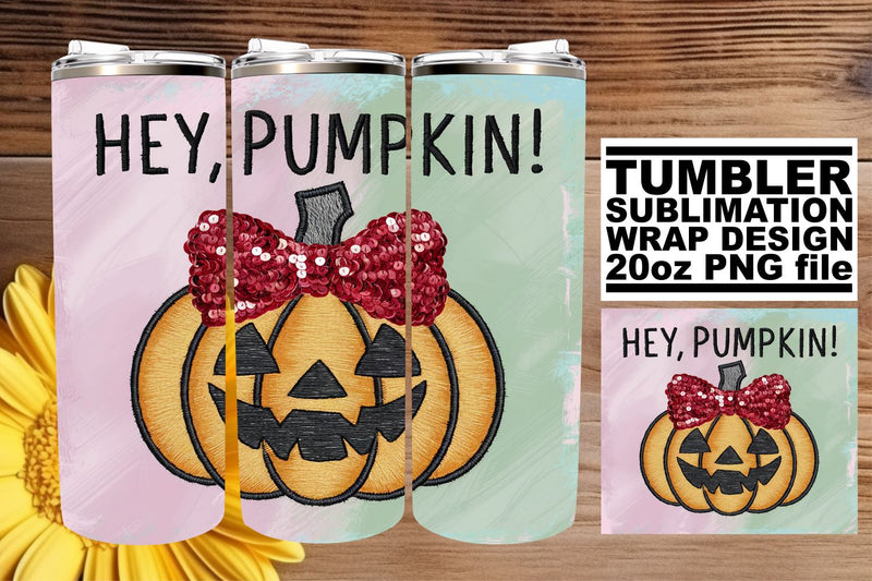 Fall Pumpkin Tumbler 20oz Halloween Sublimation Wrap Design Sublimation afrosvg 