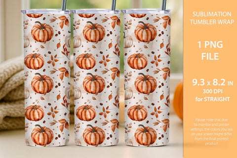 Fall Pumpkin Tumbler, Fall Mug Wrap, Farmhouse design Sublimation KMarinaDesign 