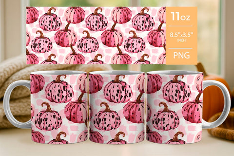 Fall Pumpkin Tumbler & Mug Wrap Sublimation KMarinaDesign 