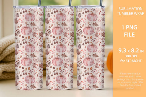 Fall Pumpkin Tumbler & Mug Wrap Sublimation KMarinaDesign 