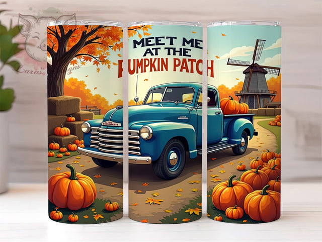 Fall Pumpkin Tumbler, Vintage Farm Design, Pumpkin Patch PNG, Autumn Sublimation, Harvest Decor, Seasonal Drinkware, Cute Fall Gift Sublimation Lara' s Designs 