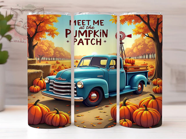 Fall Pumpkin Tumbler, Vintage Farm Design, Pumpkin Patch PNG, Autumn Sublimation, Harvest Decor, Seasonal Drinkware, Cute Fall Gift Sublimation Lara' s Designs 