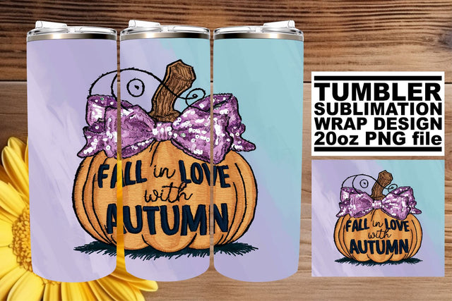 Fall Pumpkin Tumbler Wrap 20oz Halloween Sublimation Design Sublimation afrosvg 