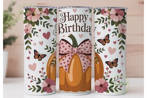 Fall Pumpkin Tumbler Wrap PNG Sublimation PixelChick 