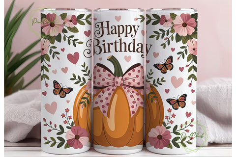Fall Pumpkin Tumbler Wrap PNG Sublimation PixelChick 
