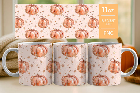 Fall Pumpkin tumbler wrap, pumpkin mug wrap Sublimation KMarinaDesign 