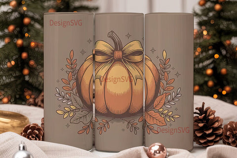 Fall Pumpkin Tumbler Wrap Sublimation DesignSVG 