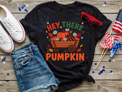 Fall Pumpkin Wagon T-Shirt PNG, Rustic Wagon, Autumn Leaves, Checkered Pumpkins, Sublimation PNG, Harvest Season, Cozy Fall Sublimation ToriDesigns 