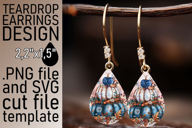 Fall Pumpkin Watercolor Teardrop Sublimation afrosvg 