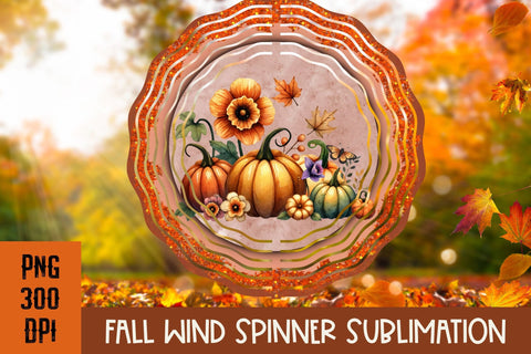 Fall Pumpkin Wind Spinner PNG for sublimation bundle Sublimation Amorclipart 