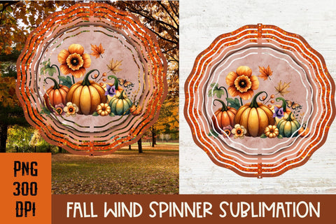 Fall Pumpkin Wind Spinner PNG for sublimation bundle Sublimation Amorclipart 
