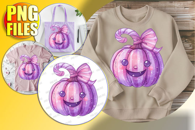 Fall Pumpkin with Coquette Bow Sublimation PNG - Cute Clipart Sublimation afrosvg 