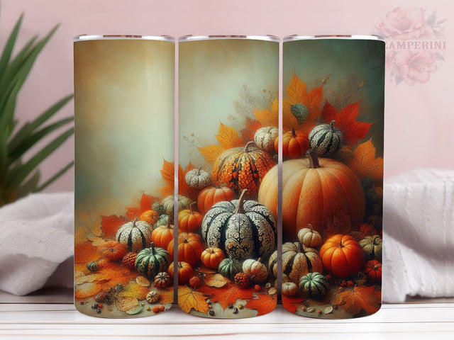 Fall Pumpkins 20oz Tumbler Wrap PNG, Autumn Pumpkin Tumbler Png, Straight & Tapered Tumbler Wrap, Instant Digital Download Sublimation Li Zamperini 