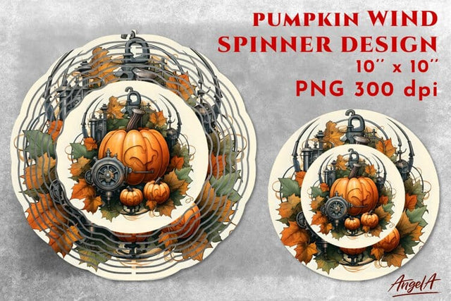 Fall pumpkins / autumn wind spinner sublimation / steampunk Sublimation Angelina Semenova 