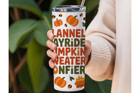 Fall Pumpkins & Leopard 20oz Tumbler Sublimation DesignSVG 