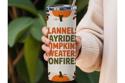 Fall Pumpkins & Leopard 20oz Tumbler Sublimation DesignSVG 