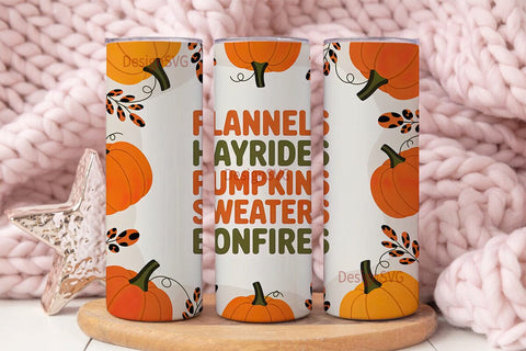 Fall Pumpkins & Leopard 20oz Tumbler Sublimation DesignSVG 