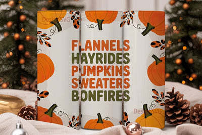 Fall Pumpkins & Leopard 20oz Tumbler Sublimation DesignSVG 