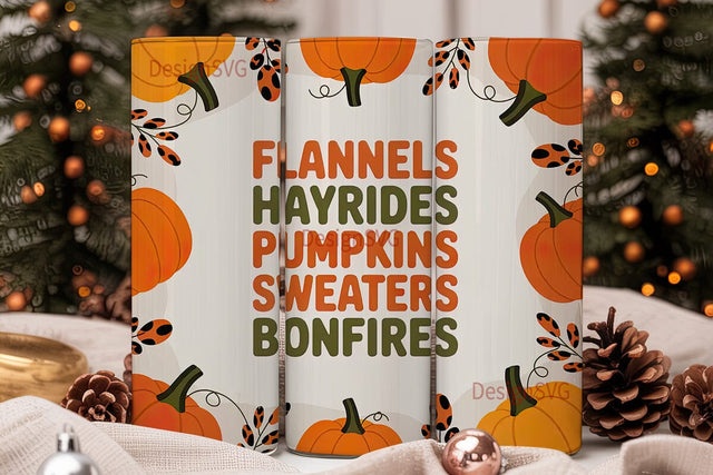 Fall Pumpkins & Leopard 20oz Tumbler Sublimation DesignSVG 