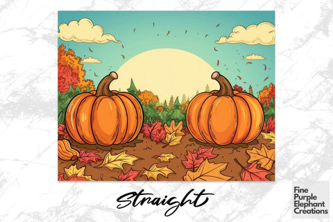 Fall Pumpkins Sublimation Tumbler Wrap Sublimation Fine Purple Elephant Creations 