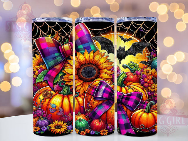 Fall Pumpkins Sunflower 20oz Tumbler Wrap Sublimation Design, Straight Tapered Tumbler Wrap, Flower Halloween Tumbler Png, Instant Digital Download Sublimation SvggirlplusArt 
