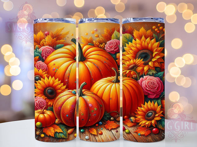 Fall Pumpkins Tumbler, 20oz PNG Design, Autumn Sublimation Art, Halloween Decor, Seasonal Graphics, Farmhouse Style, Fall Tumbler Design, Pumpkin Patch Art Sublimation SvggirlplusArt 