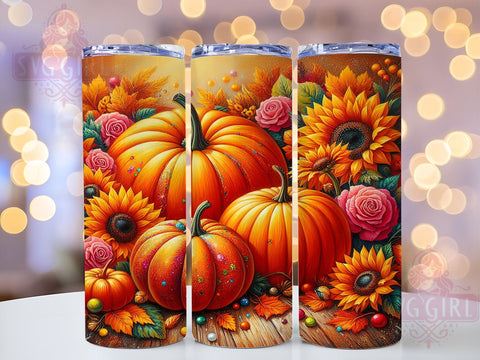Fall Pumpkins Tumbler, 20oz PNG Design, Autumn Sublimation Art, Halloween Decor, Seasonal Graphics, Farmhouse Style, Fall Tumbler Design, Pumpkin Patch Art Sublimation SvggirlplusArt 