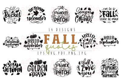 Fall Quotes SVG Bundle | Fall Season SVG SVG dapiyupi store 