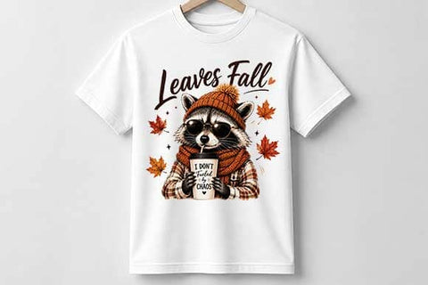Fall Raccoon PNG | Cute Woodland Animal Sublimation Digital Download SVG BillahCrafts 
