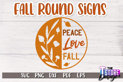 Fall Round Sign | Autumn Vibe Design | Signs Inscription Design | SVG File SVG The T Store Design 