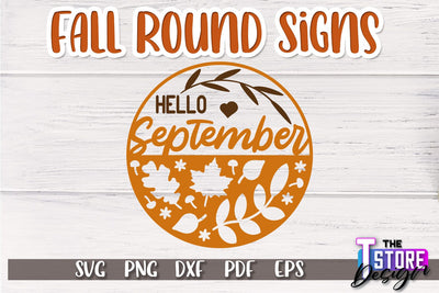 Fall Round Sign | Autumn Vibe Design | Signs Inscription Design | SVG File SVG The T Store Design 
