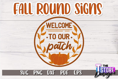Fall Round Sign | Autumn Vibe Design | Signs Inscription Design | SVG File SVG The T Store Design 