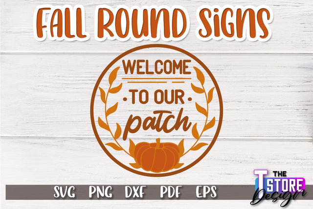 Fall Round Sign | Autumn Vibe Design | Signs Inscription Design | SVG File SVG The T Store Design 