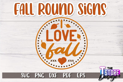 Fall Round Sign | Autumn Vibe Design | Signs Inscription Design | SVG File SVG The T Store Design 