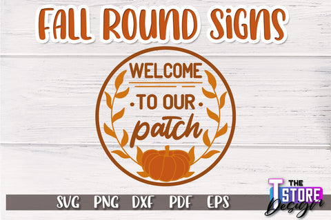 Fall Round Sign Bundle | Autumn Vibe Design | Signs Inscription Design | SVG File SVG The T Store Design 