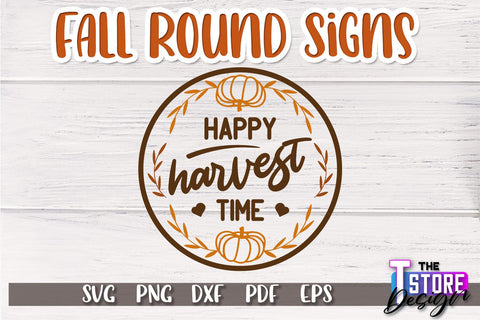 Fall Round Sign Bundle | Autumn Vibe Design | Signs Inscription Design | SVG File SVG The T Store Design 