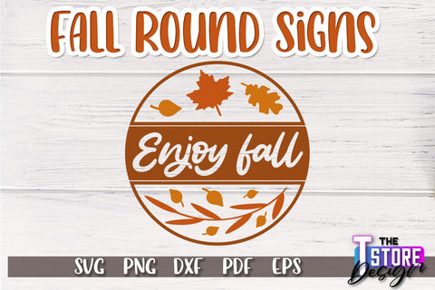 Fall Round Sign Bundle | Autumn Vibe Design | Signs Inscription Design | SVG File SVG The T Store Design 