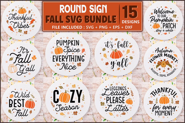Fall Round Sign Bundle, Sign SVG Files SVG Shetara Begum 