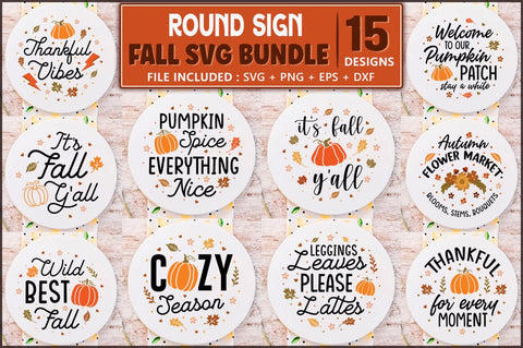 Fall Round Sign Bundle, Sign SVG Files SVG Shetara Begum 
