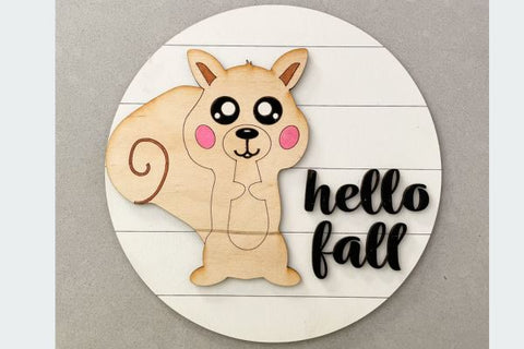 Fall Round Sign Door Hanger Laser SVG File SVG Crafting With Brenna 