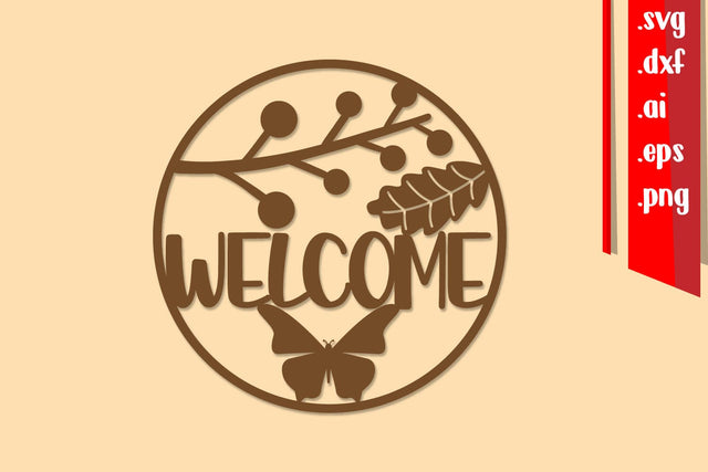 Fall Round Sign Laser cut, Welcome Round Sign, Fall Sign SVG zafrans studio 