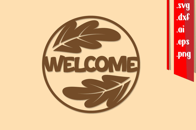 Fall Round Sign Laser cut, Welcome Round Sign, Fall Sign SVG zafrans studio 