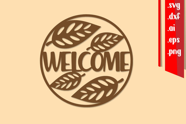 Fall Round Sign Laser cut, Welcome Round Sign, Fall Sign SVG zafrans studio 