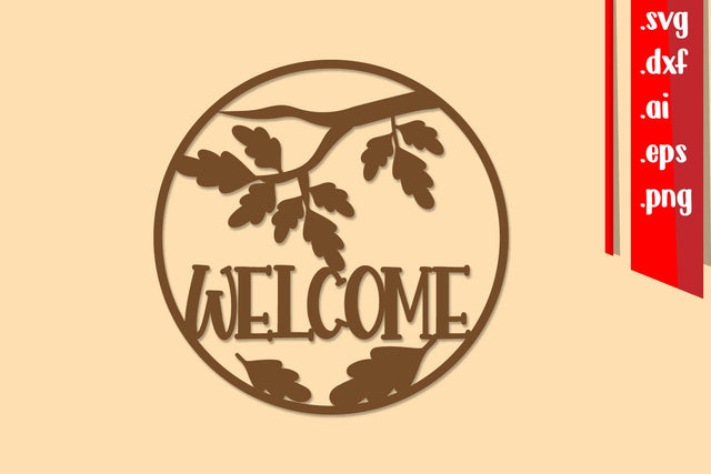 Fall Round Sign Laser cut, Welcome Round Sign, Fall Sign SVG zafrans studio 