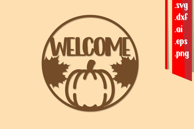 Fall Round Sign Laser cut, Welcome Round Sign, Fall Sign SVG zafrans studio 