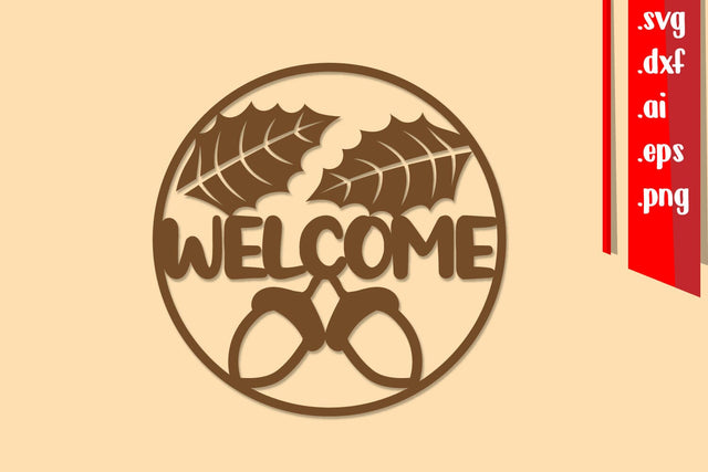 Fall Round Sign Laser cut, Welcome Round Sign, Fall Sign SVG zafrans studio 