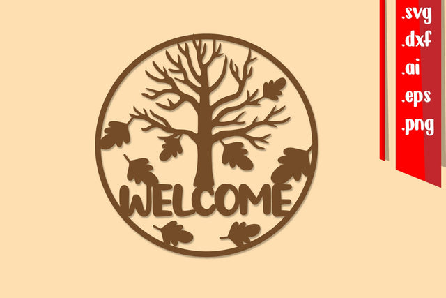 Fall Round Sign Laser cut, Welcome Sign, Fall Sign SVG zafrans studio 