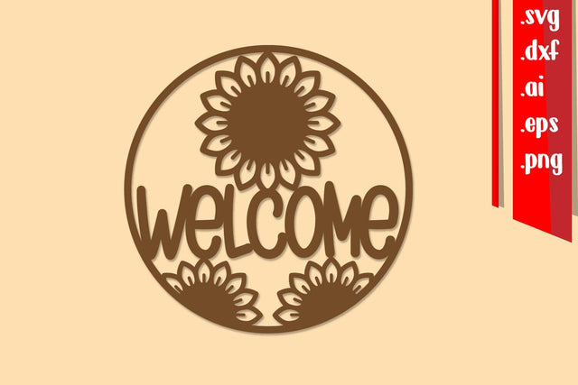 Fall Round Sign Laser cut, Welcome Sign, Fall Sign SVG zafrans studio 